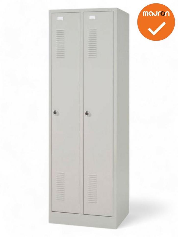 Mauforce Garderobe kast - 180x59x50cm - tweedeurs- Zilvergri, Zakelijke goederen, Kantoor en Winkelinrichting | Kantoormeubilair en Inrichting