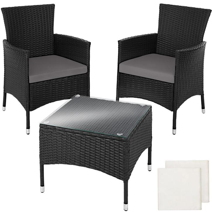 tectake Wicker zitgroep Luzern 2+1 met kussenhoezen in 2 kle, Tuin en Terras, Tuinsets en Loungesets, Verzenden