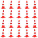 vidaXL Verkeerskegel 20 st reflecterend 50 cm rood en wit, Verzenden