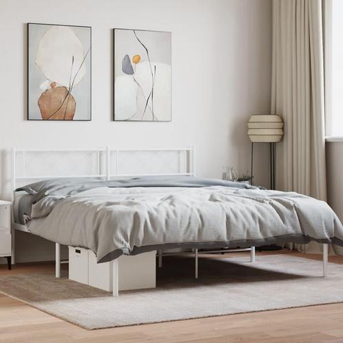 vidaXL Bedframe met hoofdbord metaal wit 120x190 cm, Huis en Inrichting, Slaapkamer | Bedden, Nieuw, Verzenden
