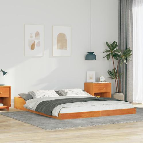 vidaXL Bedframe Wasbruin 160 x 220 cm Massief grenenhout, Huis en Inrichting, Slaapkamer | Bedden, Nieuw, Verzenden
