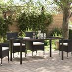 vidaXL Tuin Tafel Zwart 160 x 80 x 73 cm Massief teakhout, Tuin en Terras, Tuintafels, Verzenden, Nieuw