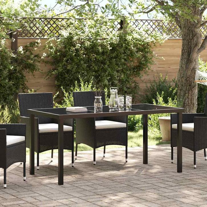vidaXL Tuin Tafel Zwart 160 x 80 x 73 cm Massief teakhout, Tuin en Terras, Tuintafels, Nieuw, Verzenden