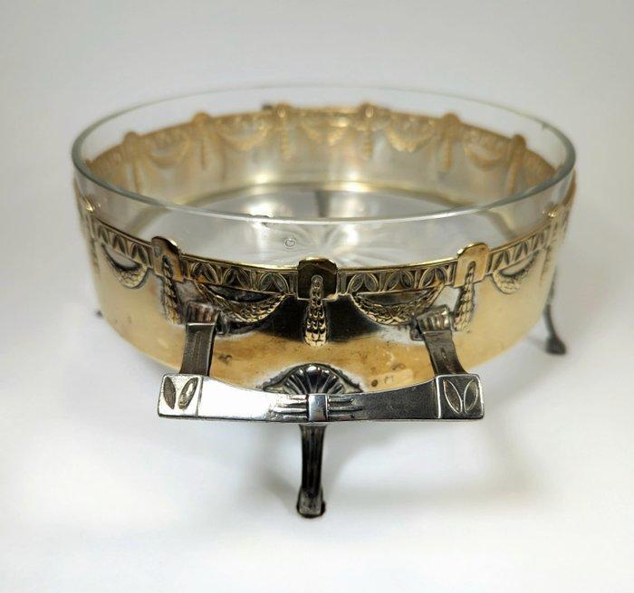 Tafelmiddenstuk - Metaal, Kristal - Centrotavola Art Deco, Antiek en Kunst, Curiosa en Brocante