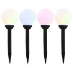 vidaXL LED-solarlampen rond 15 cm RGB 4 st, Tuin en Terras, Verzenden, Nieuw