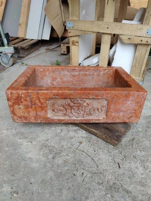 Lavabo - Marbre - Lavabo en marbre rouge, Antiek en Kunst, Curiosa en Brocante