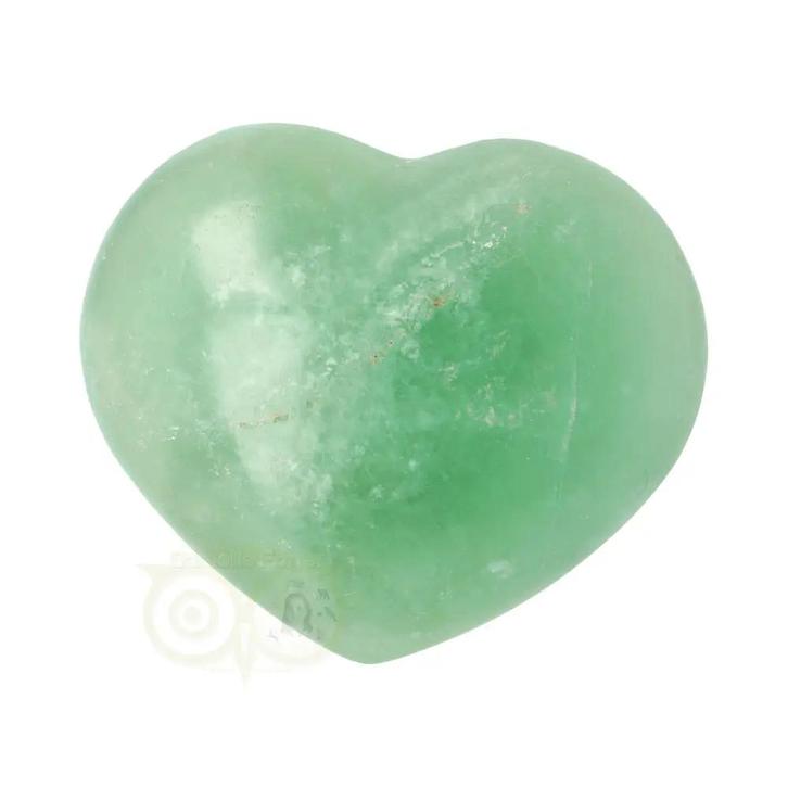 Groene Fluoriet hart Nr 22 - 129  gram, Handtassen en Accessoires, Edelstenen, Nieuw, Verzenden