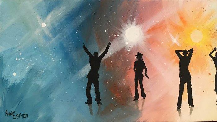 Anne-Esther (1964) - Disco dance floor, Antiek en Kunst, Kunst | Schilderijen | Klassiek