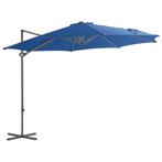 vidaXL Zweefparasol met stalen paal 300 cm azuurblauw, Verzenden, Nieuw