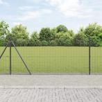 vidaXL Gelaste Draadgaas met 13 Flange Paaltjes Grijs 0.8x25, Tuin en Terras, Verzenden, Nieuw