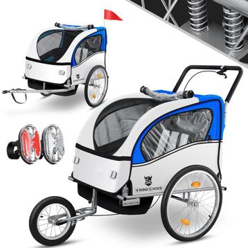 Stijlvolle fietskar voor kinderen - 2 zitjes - schokbreke... beschikbaar voor biedingen