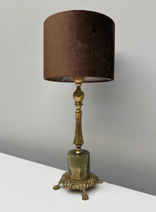 Tafellamp - Messing, Onyx, Antiquités & Art, Curiosités & Brocante