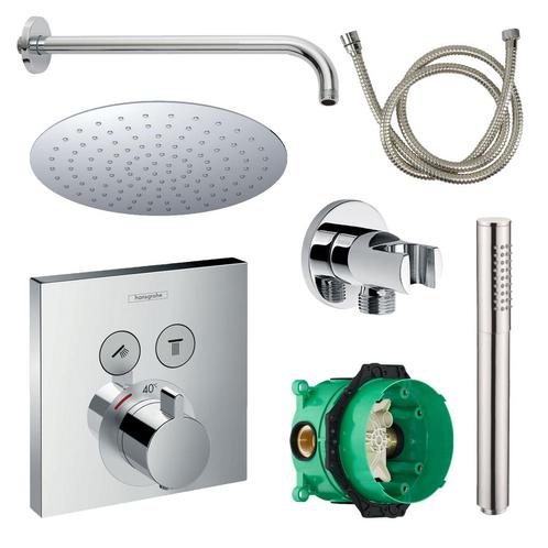 Hansgrohe Select Regendoucheset Inbouw Wanduitloop met, Doe-het-zelf en Bouw, Sanitair, Kraan, Nieuw, Chroom, Ophalen of Verzenden