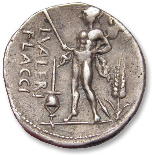 Romeinse Republiek. L. Valerius Flaccus, 108-107 v.Chr.., Postzegels en Munten, Munten | Europa | Niet-Euromunten