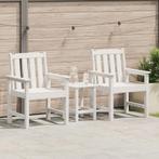 vidaXL Tuinstoelen 2 stuks Witte HDPE, Tuin en Terras, Tuinstoelen, Verzenden, Nieuw