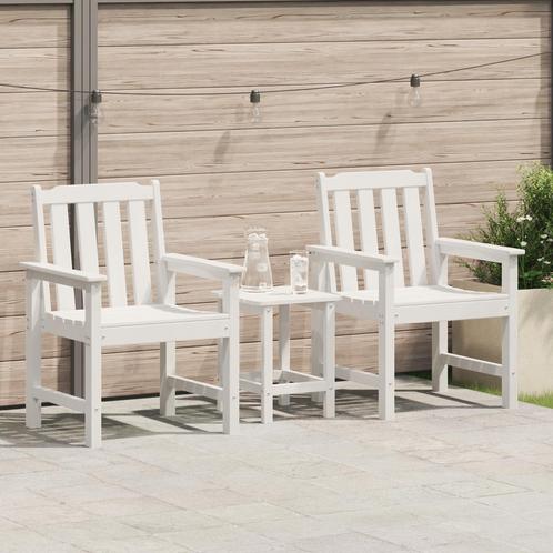 vidaXL Tuinstoelen 2 stuks Witte HDPE, Tuin en Terras, Tuinstoelen, Nieuw, Verzenden