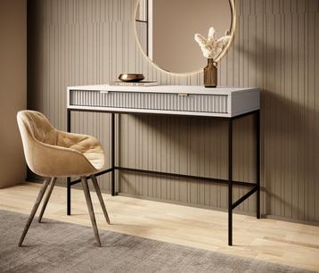 Meubella | Kaptafel beige Make-up tafel 104x50x77 cm beschikbaar voor biedingen
