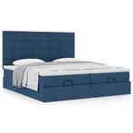 vidaXL Bedframe met matrassen 180x200cm stof blauw, Huis en Inrichting, Slaapkamer | Bedden, Verzenden, Nieuw