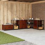 vidaXL Keukenopslag met plank met opslag Roestig 60 x 50 x, Verzenden, Nieuw