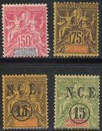 Nieuw-Caledonië 1892/1901 - Selectie van 4 TB-aandelen -, Timbres & Monnaies, Timbres | Europe | France