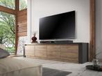 TV-Meubel in Eiken (met Grijs) 170x48x43cm - TV kast deuren, Huis en Inrichting, Kasten |Televisiemeubels, Overige materialen