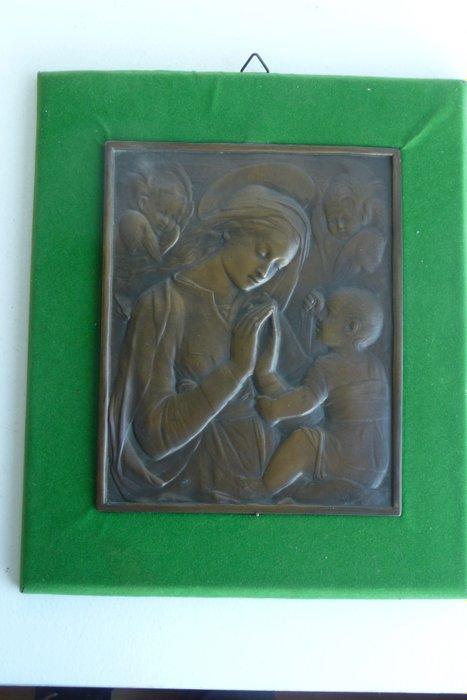 Plaque en Bronze - Marie avec lEnfant (1) - Bronze, Antiquités & Art, Antiquités | Livres & Manuscrits