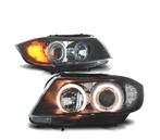 PHARES BMW E90 E91 ANGEL EYES LED FOND NOIR, Verzenden, Nieuw