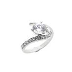 Witgouden solitair ring met zirconia (witgouden ring), Handtassen en Accessoires, Ringen, Gebruikt, Overige kleuren, Ophalen of Verzenden