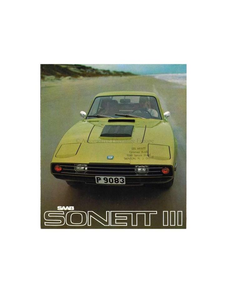 1970 SAAB SONETT BROCHURE ENGELS (USA), Boeken, Auto's | Folders en Tijdschriften, Ophalen of Verzenden