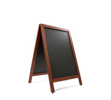 Krijtstoepbord Mahonie 55 x 85 cm dennen houten omlijsting -