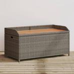 vidaXL Opbergbank 100x50x52 cm poly rattan en acaciahout, Verzenden, Nieuw