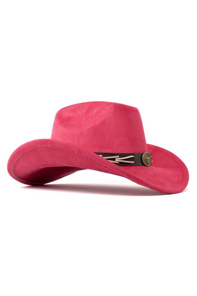 Cowboyhoed Donkerroze Gevlochten Band Donkerroze Cowboy West, Kleding | Dames, Carnavalskleding en Feestkleding, Nieuw, Ophalen of Verzenden