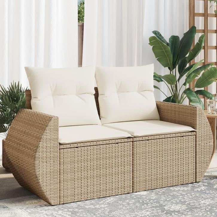 Beige Rattan Tuinbank 2-zits | Retour Deal, nu met -51% k..., Jardin & Terrasse, Bancs de jardin, Envoi