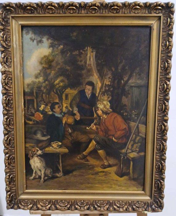 Escuela europea (XIX), After Adriaen van Ostade - NO RESERVE, Antiek en Kunst, Kunst | Schilderijen | Klassiek