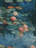 TexStilArt - Water Lilies - Exclusief 100% katoen, Antiek en Kunst