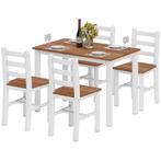 TRUUSK Eetgroepset - Eettafel met 4 Stoelen - Grenenhout - B, Huis en Inrichting, Verzenden, Nieuw