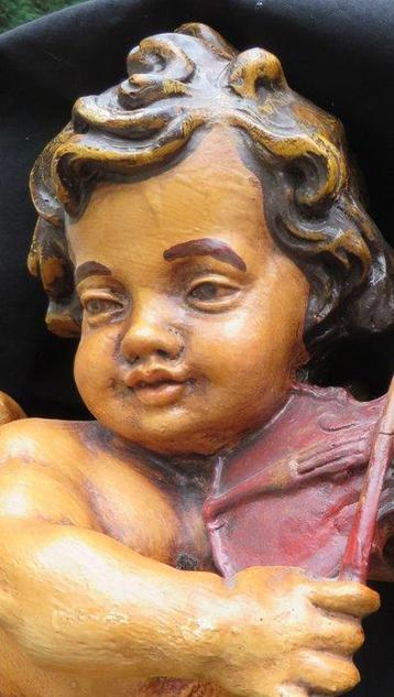 Sculpture - Grand putto avec violon - 50 cm - Composite -