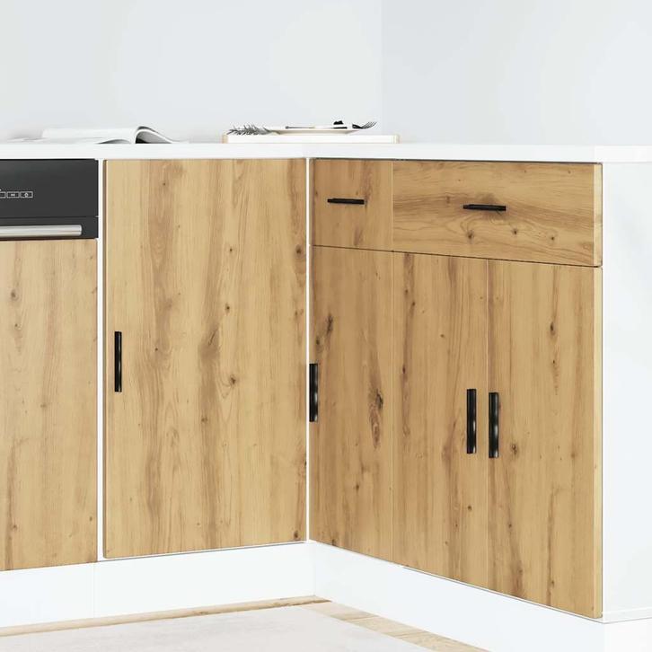 vidaXL Keuken onderkast Lyon bewerkt hout artisanaal, Huis en Inrichting, Kasten | Overige, Nieuw, Verzenden