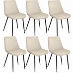 Set van 6 stoelen Monroe fluweellook - crème, Huis en Inrichting, Nieuw, Verzenden