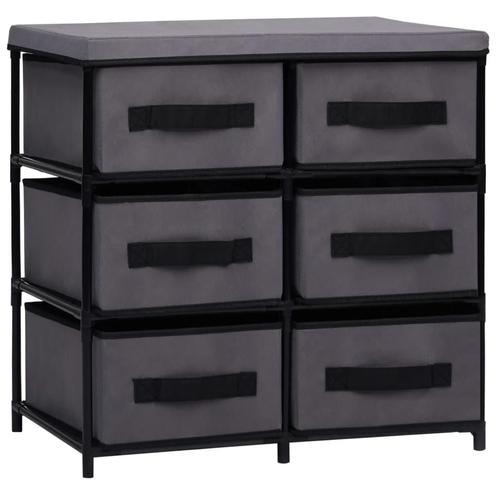 vidaXL Opbergkast met 6 lades 55x29x55 cm staal grijs, Huis en Inrichting, Kasten | Overige, Nieuw, Verzenden