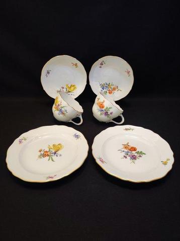 Meissen - Service à café (6) - 2 Kaffeegedecke (2 Tassen, 2