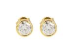 Veiling - Goudkleurige solitaire oorbellen briljant moissani, Handtassen en Accessoires, Nieuw