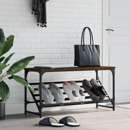 vidaXL Schoenenrek 90x30x45 cm bewerkt hout bruin eikenkleur, Huis en Inrichting, Kasten | Schoenenkasten, Nieuw, Verzenden