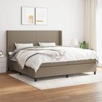 vidaXL Sommier à lattes de lit avec matelas Taupe, Maison & Meubles, Verzenden, Neuf