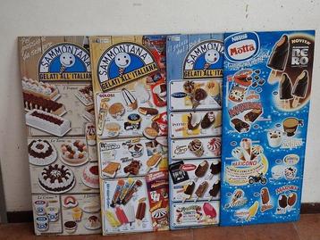 Four ice cream signs from the year 2000: three Sammontana