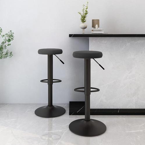 vidaXL Tabourets de bar lot de 2 Noir Velours, Maison & Meubles, Tabourets de bar, Neuf, Envoi