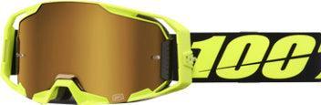 100% Armatic Crossbril Neon Yellow - True Gold mirror lens (, Motoren, Onderdelen | Overige, Verzenden