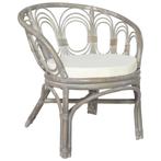 vidaXL Chaise de salle à manger avec coussin gris Rotin, Maison & Meubles, Chaises, Neuf, Verzenden