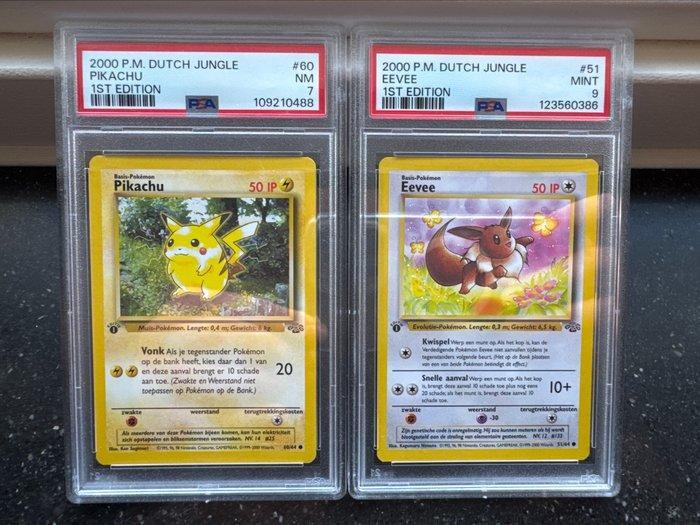 Pokémon - 2 Graded card - Pikachu, Eevee First edition - PSA, Hobby en Vrije tijd, Verzamelkaartspellen | Pokémon
