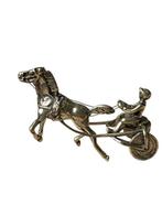 Figurine - Cavallo con sulky e guidatore - Argent 800